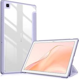 SwooK Hybrid Slim Case for Samsung Galaxy Tab A7 10.4 2020 2022 Model (SM-T500/T505/T507/T509), Shockproof Cover with Clear Transparent Back Shell, Auto Wake/Sleep,-24