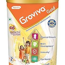 Groviva Gold Milk Protein Powder for Kids | 2-6 Years | 400g Vanilla Jar| 46 Nutrients | Growth & Digestive Nutrients | Supports Physical Growth, Brain Development, Immunity & Eye Health-image-48