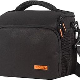 Polyester WF-16 Camera Bag - DSLR Case with Adjustable Shoulder Strap & Rain Cover - for Nikon, Canon, Sony and All DSLR Cameras - Water Resistant - Anti Shock (Orange-Interior)-10