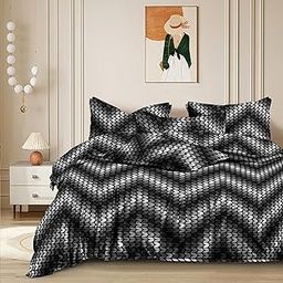 Laying Style™ Glace Cotton AC Comforter Set Double Bed King Size with Flat Double Bedsheet & 2 Pillow Covers, 4 Pieces Bedding Set | AC Quilt | AC Dohar (90 x 100 inch,)-image-97