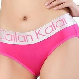 Women's Compatible for Cailan Kalai Modern Cotton Mid Rise Bikini with Broad Band Panty,Pink (Size-L)-image-37