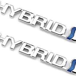 Car Oxygen 2 Pcs 3D Metal Hybrid Emblem Fender 3D Badge Logo Decal for Universal Car Silver-image-30
