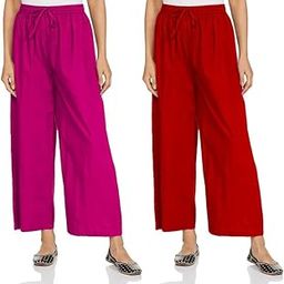 Casual Latest Women Rayon Palazzo (Pack of 2)/ Fit-Reguler/Fabric-Rayon/Color (Queen Pink- RED)-image-88