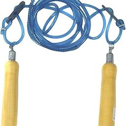 Star X WOODENHANDLE Skipping Rope, Adult (Blue/Yellow) | Gym Equipment for Home Gym Workout Weight Lifting Strength Training & Exercise Fitness Gym Accessories-picture-30