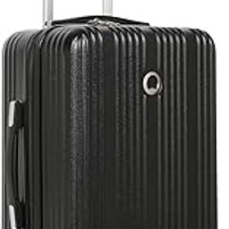 IRINE 55 CM Small Cabin Polycarbonate 4 Double Wheels Black Hard-Sided Trolley Bag/Suitcase/Luggage-46