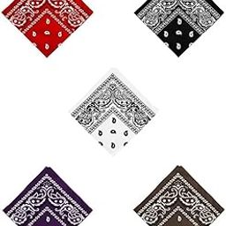 CALANDIS™ Unisex Cotton Paisley Bandana Cowboy Head Scarf Head Wrap Pack of 5 | Scarves & Wraps | Womens Accessories-image-84