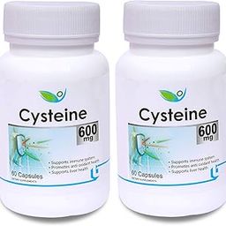 Biotrex Nutraceuticals Cysteine 600 mg (60 Capsules), N-Acetyl Cysteine Supplement, Pack of 2-6