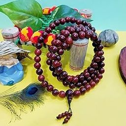 NRSON® Red Sandalwood Mala 108 Beads | Lal Chandan Japa Mala |Lal Chandan Mala for Chanting Meditation Pooja Prayer Yoga [ Size 6 MM 108 Beads]-image-6