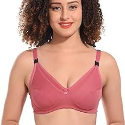 Women Cotton Non-Padded Wire Free Nursing Maternity Bra & Mother Bra for New Moms Pink (Size34)-image-80