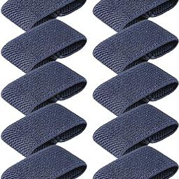 SECRET DESIRE 10x Elastic Belt Keepers Strap Retainer Band for Pants Belt Nylon Belt Loops Dark Blue-image-35