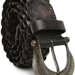 Women's Leather Black Belts with delightful flower-patterned metal (brass) buckle - Classic Elegance for Every Outfit-image-3