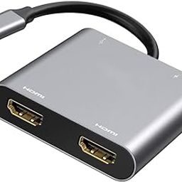 NEXSA USB-C to Dual HDMI Adapter, 4-in-1 Type-C Hub with 2 HDMI Ports, USB 3.0 & PD Charging - Dual Monitor Docking Station for Windows & MacOS-image-45