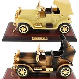 ATORSE Vintage Car Shape Music Boxes w/ Base Toys Craft, Creative Kids Gifts Yellow-11