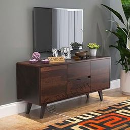 Solid Sheesham Wood TV Unit for Living Room, Solid Wood TV Unit Cabinet,TV Cabinet with 2 Drawers & 2 Cabinet Storage, Solid Wood TV Entertainment Unit - Walnut Finish-image-84