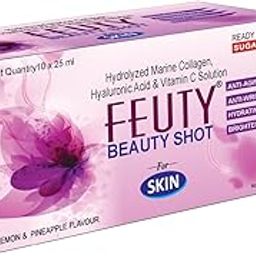 FEUTY Collagen Beauty Shot Marine Collagen Suppliment For Skin Women & Men(Hydrolysed marine Collagen 5g + Hyaluronic Acid 100 mg) Ready To Drink Collagen Pack of 10 bottles-image-9