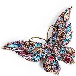 via mazzini Antique Gold Plated Big Butterfly Crystal Brooch Cum Saree Pin For Women (Brooch0536) 1 Pc-picture-8