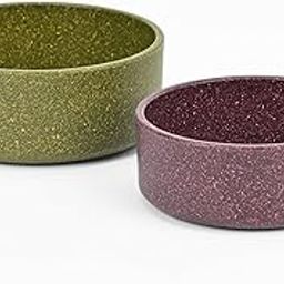 Earth-Friendly Greenpaw Pet Bowls for Dogs&Cats|Dog Bowl Set|1200 Ml&650 Ml|Pet Bowl Made with Rice Husk&Bamboo Fibers|Dog Food Bowl|Anti-Skid|Set of 2|Yellogreen-Purple-29