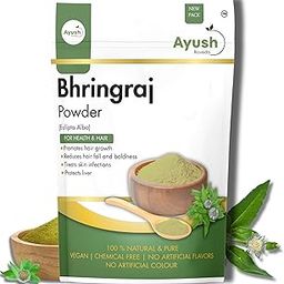 Ayush Roveda Bhringraj Powder for Hair Growth, 100% Pure Natural Ayurvedic Herb, 100g-image-96