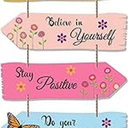 Artvibes Art Vibes Motivational Quote Decorative Wall Art Mdf Wooden Wall Hanger For Living Room | Modern Decor Item | Artwork (Wh 7309N),Set Of 5-image-1