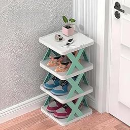 Redvant 4 Layer Shoes Rack for Home Plastic, Adjustable Shoe Stand Organizer Stackable Storage Bedroom entryway Slots Shelf Footwear Rack, Multi-Purpose Durable Plastic (4 Layer Shoe Rack)-46