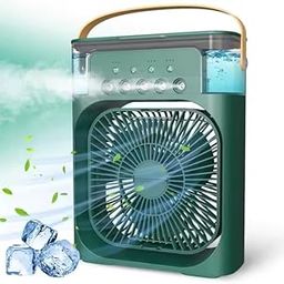 Portable Air Conditioners, USB Personal Mini Air Conditioner with 3-Speed, Evaporative Air Cooler with Touch Screen, Portable Ac Unit Fan for Room, Tent, Bedroom, Car, RV, and Camping Green-image-35