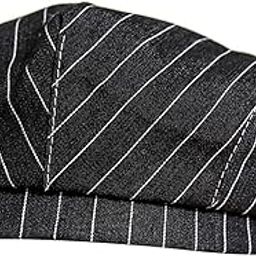 THE STYLE SUTRA Adult Beret Chef Hat Cooker Cap Waiter Baker Cater Head Wrap Stripes Black-image-79
