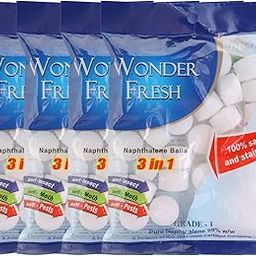 Wonder Fresh Naphthalene Balls for Cloth Store, Insecticide,Pantry, Bugs and Moths, Repellant, Scented Smell, 100g (Pack of 4)-image-78