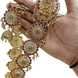 KGR Splash Lakshmi & FLower (Design 109) With Golden Beads Long Jada Billai-image-66