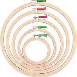 M Fabrics Wooden Embroidery Hoop Ring Frame - Adjustable Cross Stitch Circle, Art Craft Tool, Sewing - Size (8 Inches)-picture-32