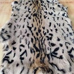 Bobcat Print Tanned Rabbit Skin Pelt Hide (10" by 12" Rabbit Pelt with Sewing Quality Leather)-image-4