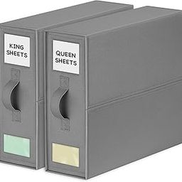 Zorzel Bed Sheet Organizers and Storage, Linen Closet Organizers with Window and Label, King or Queen Size Foldable Bedding Storage Boxes Container for Sheets, Covers, Clothes (1 Pc)-image-78