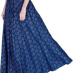 Cotton Printed Women Wear Maxi Long Skirt 40" inch Full Length-image-23
