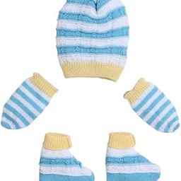 Little Angels Newborn Baby Accessories Combo - Cap, Mittens, Socks Set-image-63