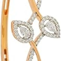 Fashion Jewellery White Rodium-Gold Polished Zircon Kada With Locking System |Best For Gifting, Bride, Bridemaids & Special Occasion | Zircon Kada For Women - 425770-41
