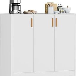 Spyder Craft Buffet Cabinet with Storage - Shinx Storage Organizer with Doors and Shelves - Side Cupboard for Kitchen and Living Room Color - White, 1 Year Warranty,Easy to Assemble-18