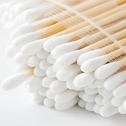 LOVTOT Cotton Swabs with Wooden Sticks, Double-Tipped, White, 100-Pack-34