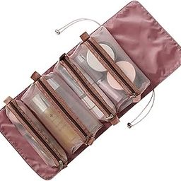 GNOLY Portable 4 in 1 Hanging Roll-Up Makeup Pouch Travel Toiletry Bag Foldable Detachable Cosmetic Organizer Bag for Women (1Pcs)-image-52