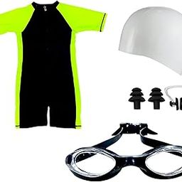 THE MORNING PLAY Morex Kids Boys Swimming Costume Set, One-Piece Swimsuit with Cap and Goggles Boys Swimwear-image-80