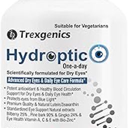 Trexgenics® HYDROPTIC Advanced Dry Eyes & Eye Care One-a-day Vegetarian formula with Lutein, Zeaxanthin, Bilberry, Gingko, Pine Bark, Vitamin C, Zinc &Vitamin A (30 Vcaps) (1)-image-27