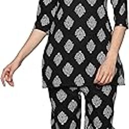 Women's Cotton All Over Bandhej Printed Night Suit Top And Pajama Set-image-51