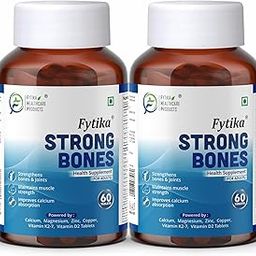 FYTIKA HEALTHCARE PRODUCTS Strong Bones Tablet|Calcium 1000Mg+Vitamin D3 400Iu Supplement With Magnesium,Zinc,Coper&Vitamin K2 For Complete Bone,Joint&Muscle Health-Women And Men(Pack Of 2)-image-82
