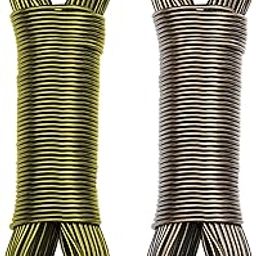 Aloud Creations PVC Coated Steel Wire Rope for Drying Clothes/Clothesline, Length 20 Meter with 2 Plastic Hooks (Multi Colour) – Pack of 2-2