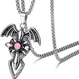Pendant for Men Black Boys Mens boyfriend gents Boy girls Women Unisex Stainless Steel Fashion Vintage demon Evil eye Necklace Chains Locket Valentine Stylish Titanium Silver Chain Pendants 284-picture-18