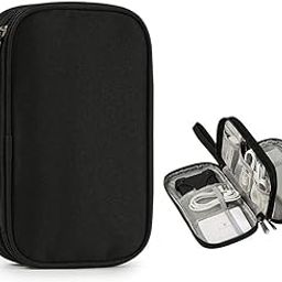 ECVV Cable Organizer Bag Portable Tech Travel Pouch with Zipper Multiple Electronic Storage Pockets For Cable, Cord, Charger, Phone, Earphone, SD Card-image-46