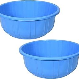 Kuber Industries Pack of 2 Bath/Washing Tub|Multipurpose With Unbreakable Plastic Material|Size 54 x 54 x 25 CM, Capicity 40 LTR (Blue)-5