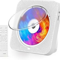 Portable CD Player with Speakers with Bluetooth Support Timed Portable CD Player with Headphones for Home Support CD FM USB SD AUX Kids for Gift White-10