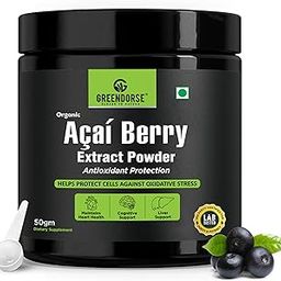 GREENDORSE Acai Berry Extract Powder, 10x Concentrated | SUPERFOOD Rich in 19 amino acids, Muscle building Fibres, Antioxidant & Collagen boosting Vitamin C | Supports Brain, Liver & Heart Functioning- 50g-image-59