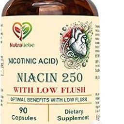 Niacin Nicotinic Acid - Moderate Dose, Low Flush Formula, 90 Capsules for Cardiovascular and Energy Support-picture-19