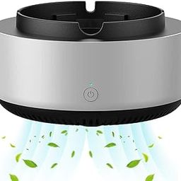 GION Air Purifier Multipurpose Cigarettes Ashtray Air Purifier Portable Smoke Removal Air Filter Ashtray for Home Office Car (1Pcs) (Grey)-image-4