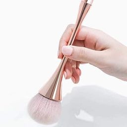 Large Mineral Powder Brush,Powder Brush and Blush Brush for Daily Makeup,Soft Fluffy Foundation Brush Blush Brush for Large Coverage Loose Powder Bronzer Blush Blending Buffing (Rose Gold)-2